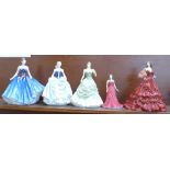 Five Royal Doulton figures