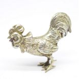 A small novelty silver cockerel, stamped .925, 29g