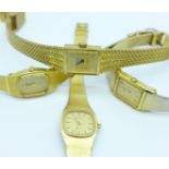 Four lady's bracelet wristwatches, including Zenith and Seiko