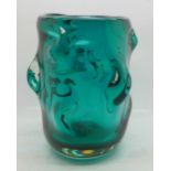 A Whitefriars knobbly glass vase designed by William Wilson and Harry Dyer, 17.5cm
