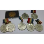 Commemorative medals, etc.