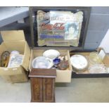 Three boxes of china and glass, etc. **PLEASE NOTE THIS LOT IS NOT ELIGIBLE FOR POSTING AND