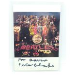 Beatles related; autographed Peter Blake Sgt. Peppers postcard