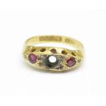 An 18ct gold ring, a/f, lacking stones, 1.7g, M