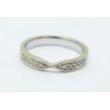 A 9ct white gold and diamond ring, 2.6g, L