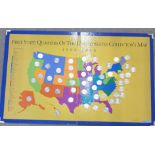 A coin collector's map, First State Quarters of The United States, 1999-2008