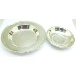 A silver, Silver Jubilee commemorative dish and one other silver dish, 170g