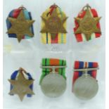 Six WWII British medals