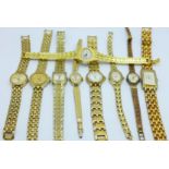 Nine lady's bracelet wristwatches