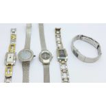 Five lady's wristwatches