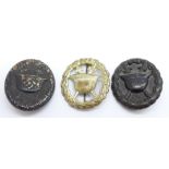 Three German wound badges