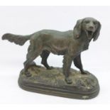 After Alfred Dubucand, (1828-1894) a bronze figure of a spaniel, base 15cm