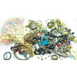 Costume jewellery, etc., including beads for re-stringing
