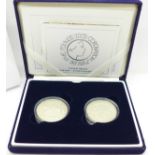 Two 2003 Coronation Jubilee silver proof £5 coins, boxed