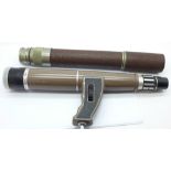 A three draw telescope W. Ottway & Co. Ltd., London, No. 4745 Orion Spotter and a Pistolzoom