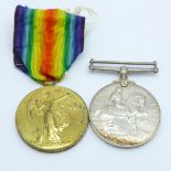 Two medals; WWI pair to 359857 Pte. C.L. Rennard L'Pool R.