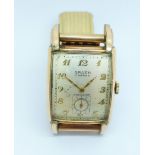 A gentleman's Gruen Curvex wristwatch, 10k gold filled case, 23mm case