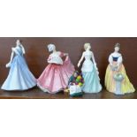 Five Royal Doulton figures