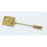 A hallmarked 9ct gold pin, 2.7g