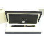 A Mont Blanc Meisterstuck fountain pen, with 14ct gold nib, DD2542988, boxed with service guide