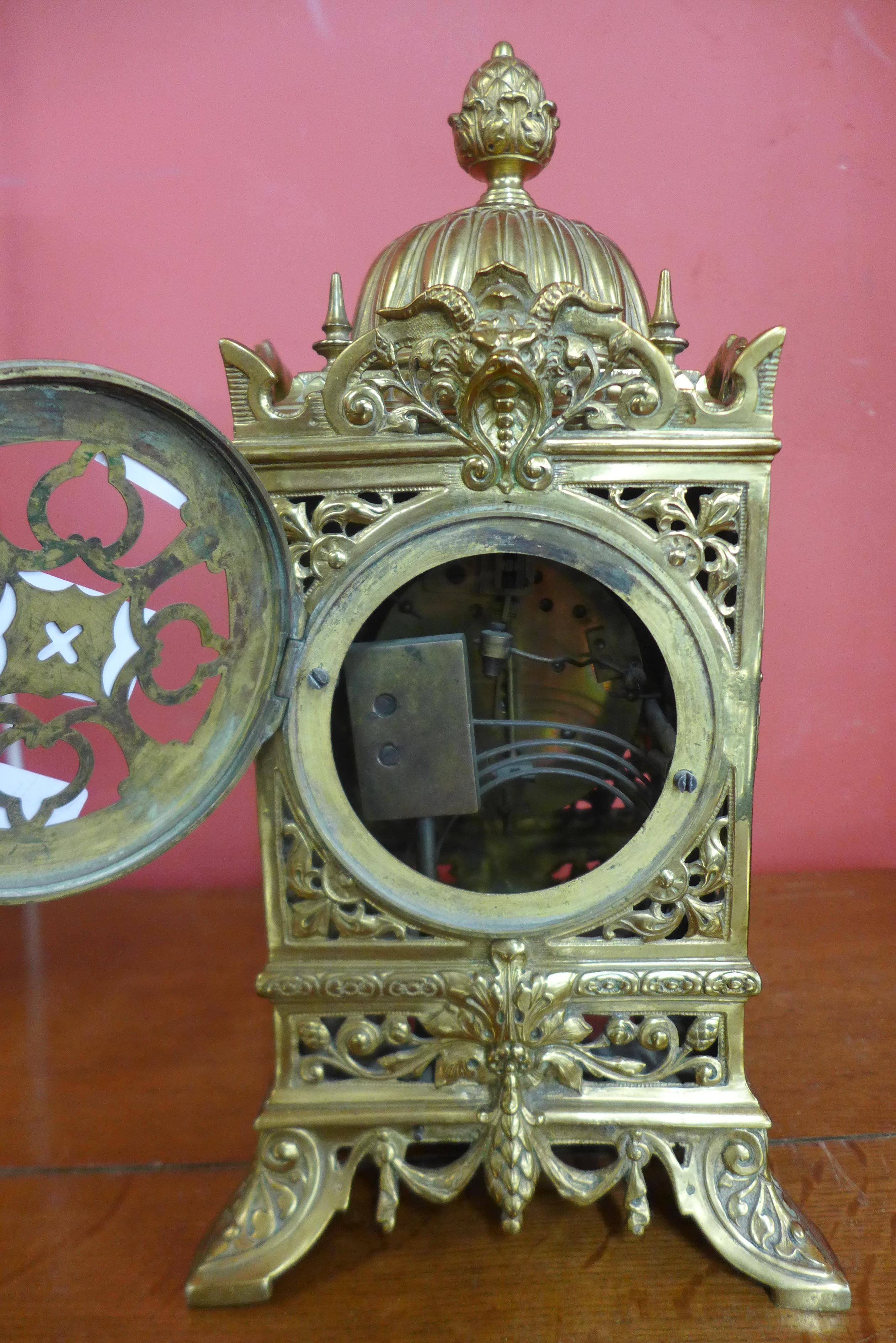 A 19th Century French gilt metal mantel clock - Image 2 of 2