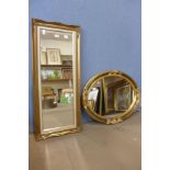 Two gilt framed mirrors