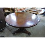 A Victorian mahogany circular breakfast table