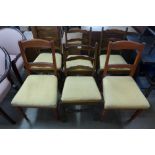 A set of four beech ladderback chairs and a pair of mahogany chairs