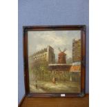 * Burnett, Parisian street landscape, oil on canvas, framed