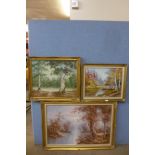 Three assorted oil paintings