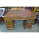 A Victorian mahogany pedestal desk