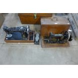 Two Singer sewing machines