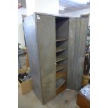 A steel two door cabinet