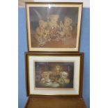 Two signed Sue Willis prints of Teddy bears, framed