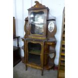 An Art Nouveau mahogany and marquetry inlaid side cabinet