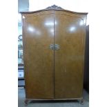 A burr walnut wardrobe