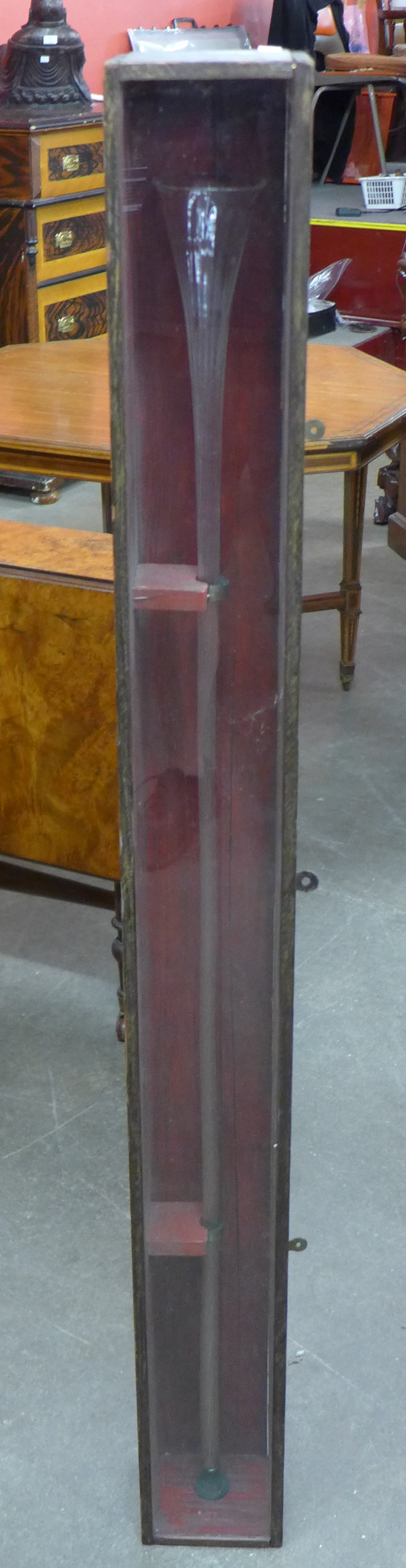 A 19th Century hand blown fluted colourless glass, in the form of a horn, length 130cms, cased - Image 7 of 7