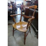 A Victorian mahogany and beech kitchen chair