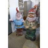 Two large German painted garden gnomes