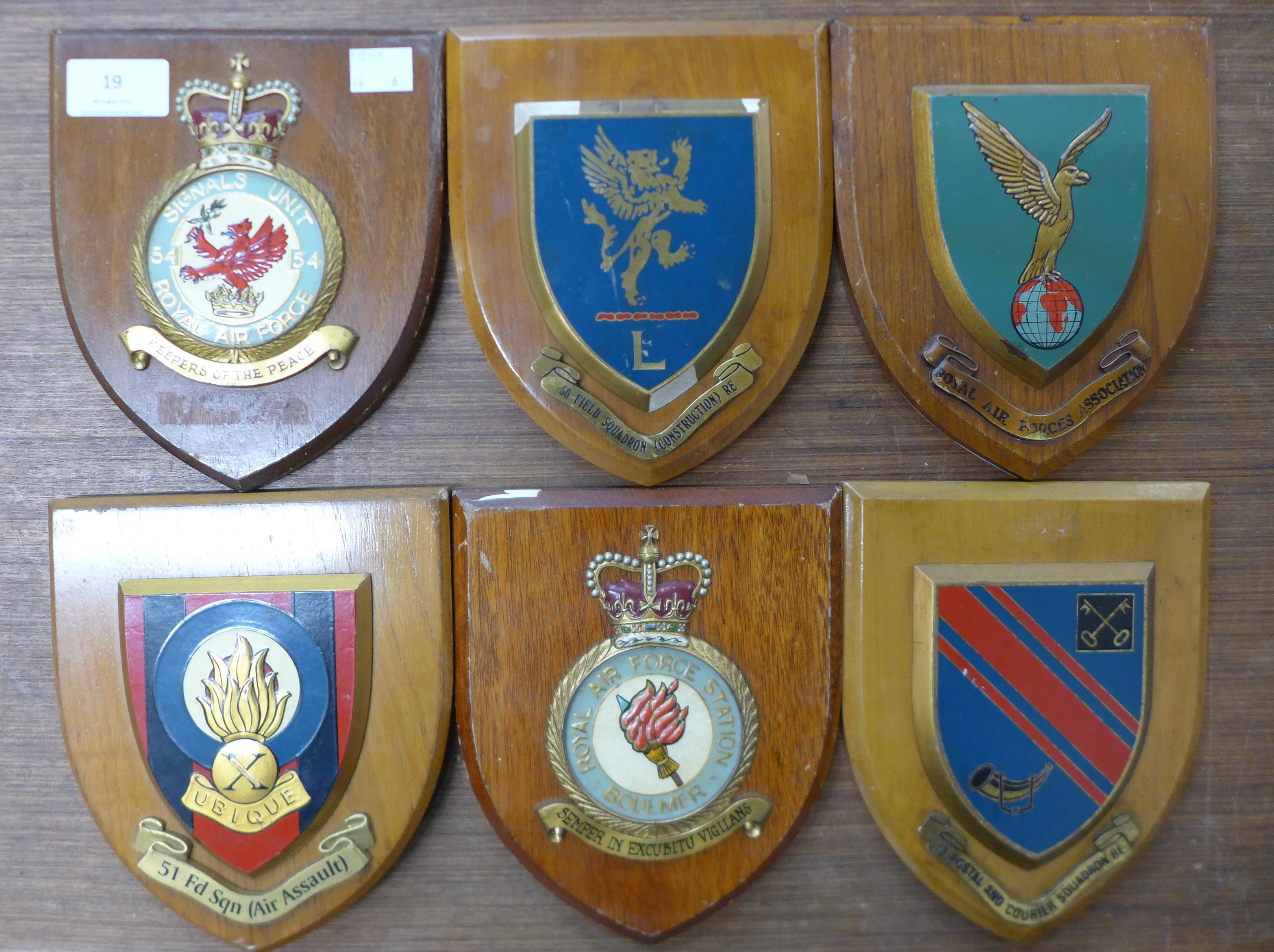 Six assorted RAF regimental plaques