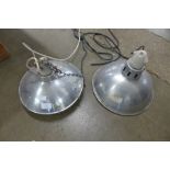 Two industrial hanging lights