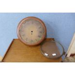 A 19th Century oak clock case with brass dial