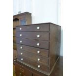A Victorian mahogany six drawer collector's specimen chest, 62cms h, 63cms w, 61cms d