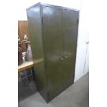 A steel two door cabinet