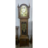 A Fenclocks, Suffolk oak triple weight longcase clock, with moon-phase rolling dial