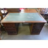 A mahogany kneehole desk