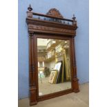 A 19th Century French carved oak pier mirror