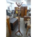 A beech barleytwist coat stand