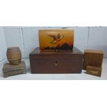 A 19th Century marquetry work box and other boxes **PLEASE NOTE THIS LOT IS NOT ELIGIBLE FOR POSTING