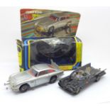 A Corgi 271 James Bond Aston Martin car, boxed, and a Corgi Toys Batman Batmobile